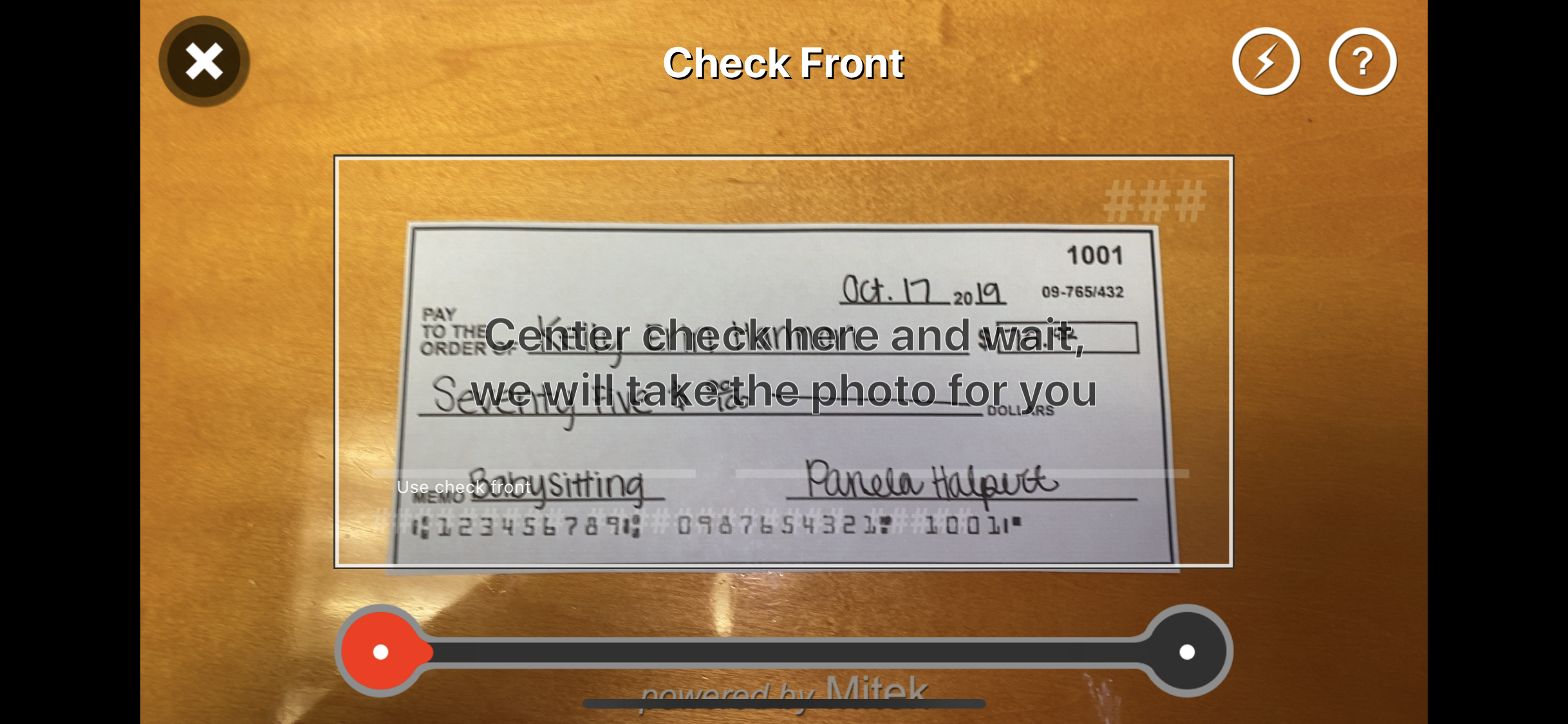 Sample of check