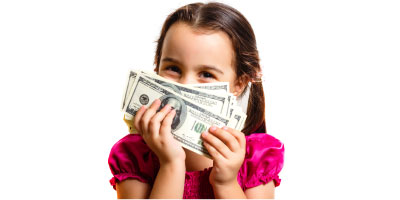 Girl with money
